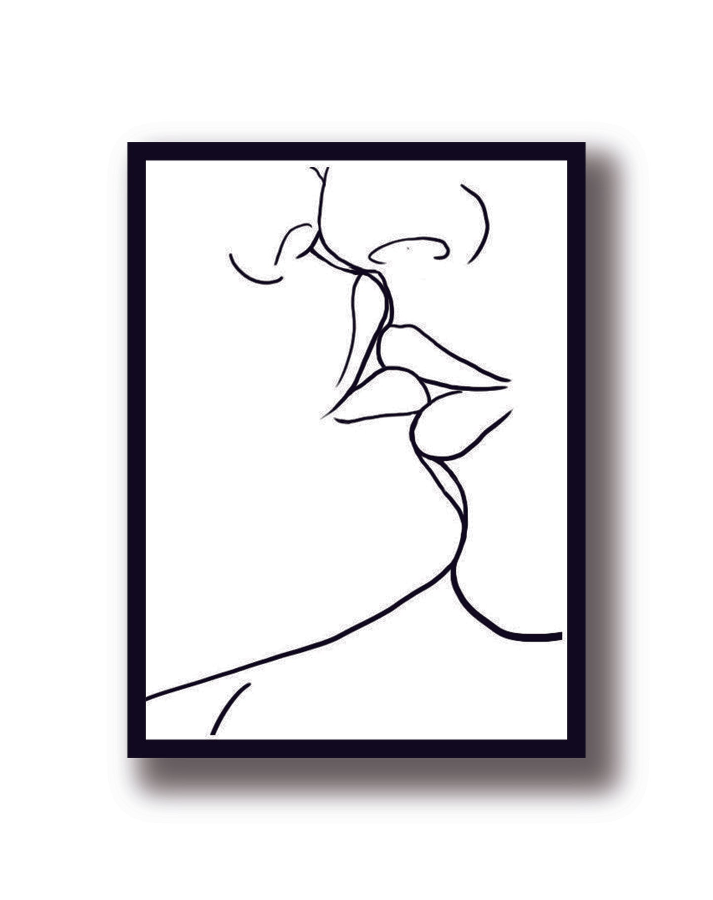 Cuadro Decorativo Beso, Amor, Line