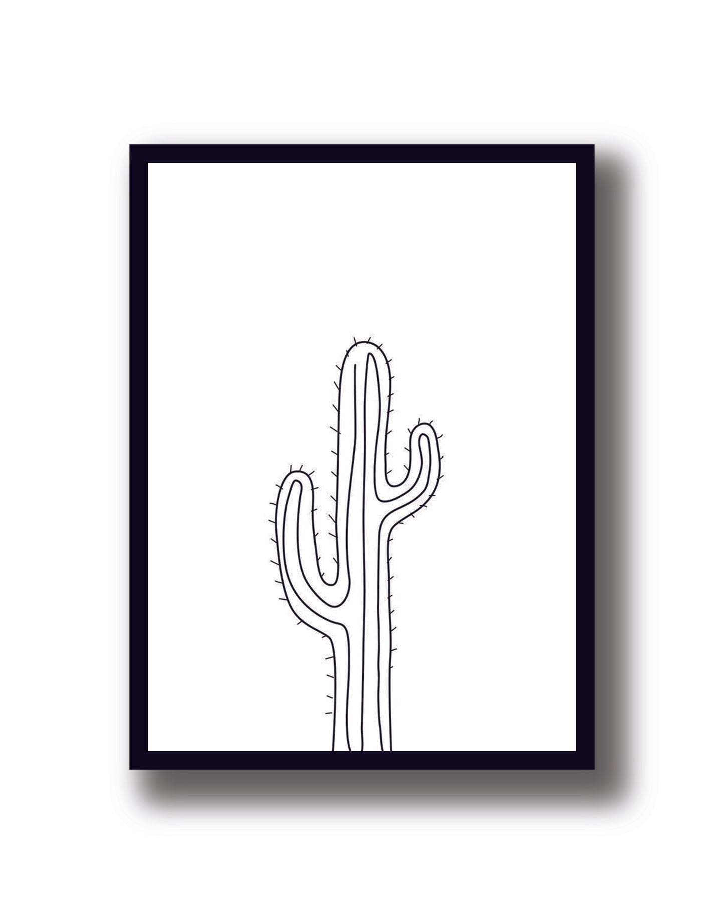 Cuadro Decorativo Cactus, Plantas, Line