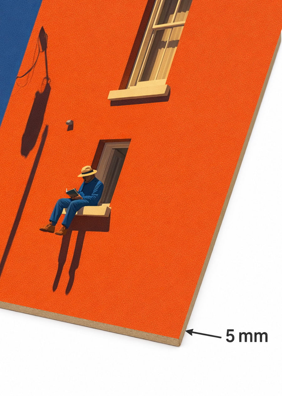 Detalle del canto de MDF de 5 mm