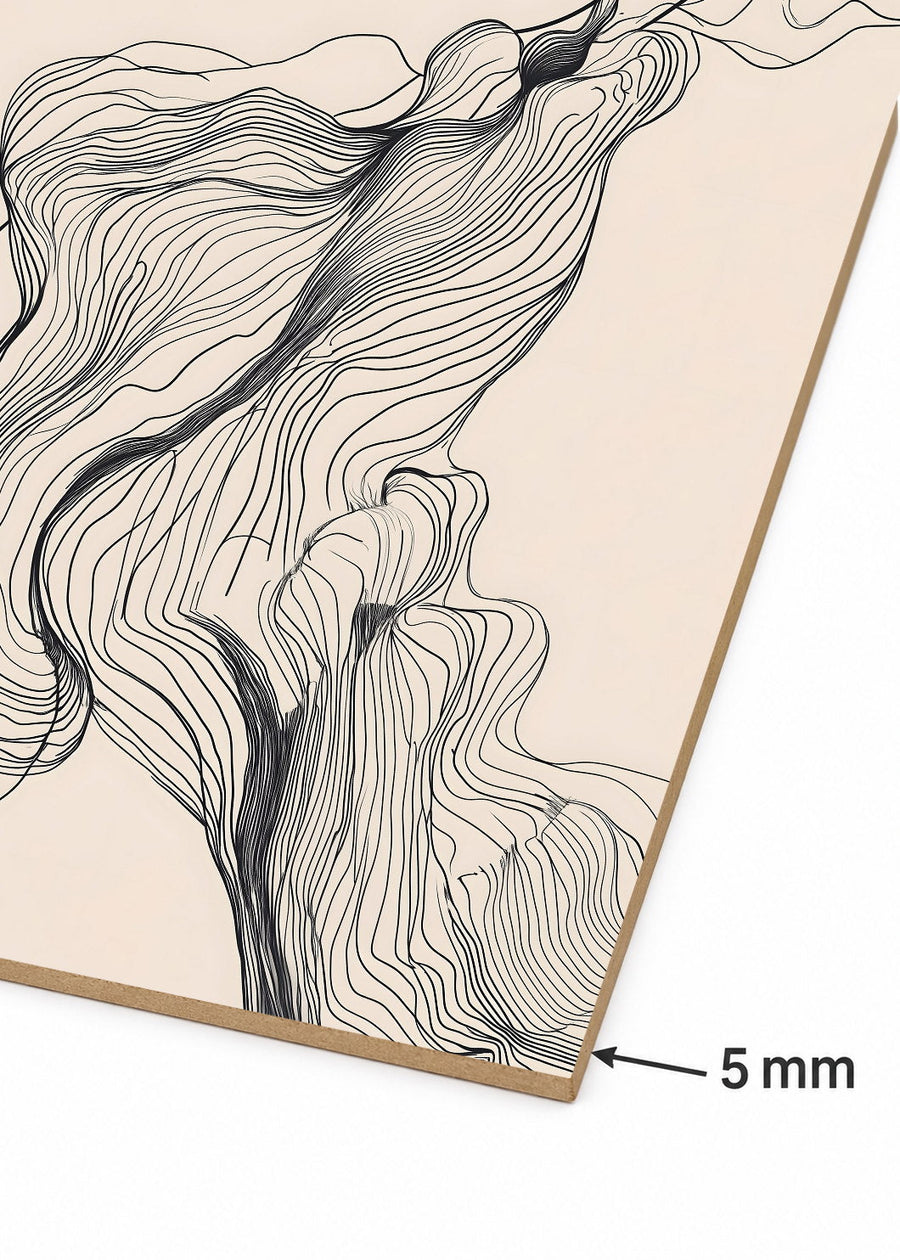 Detalle del canto de MDF de 5 mm