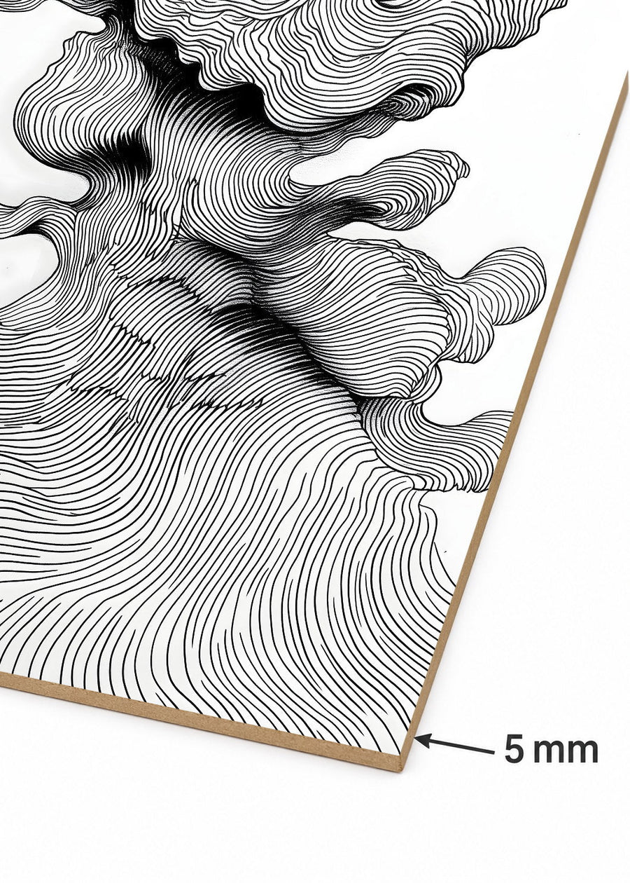 Detalle del canto de MDF de 5 mm