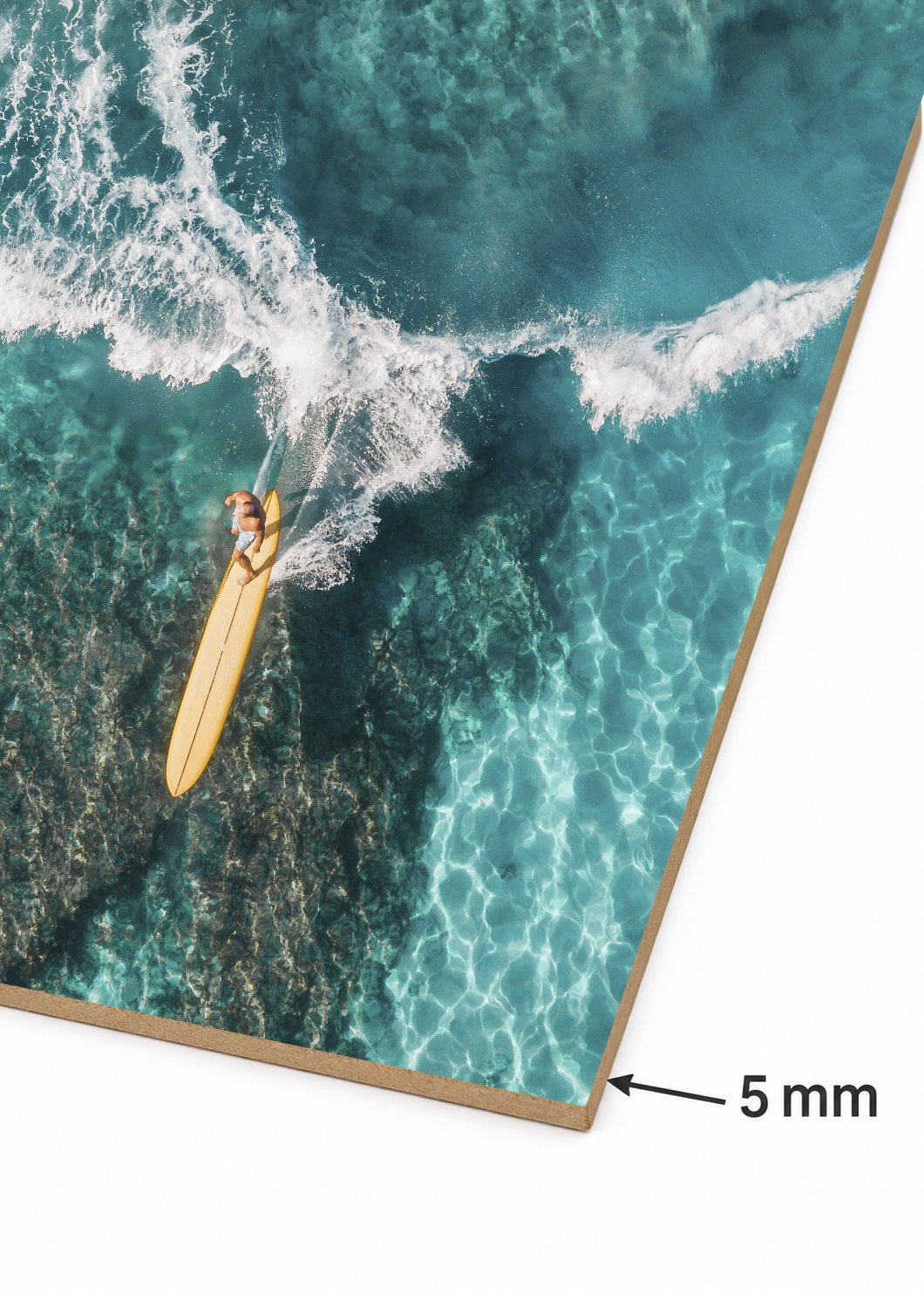 Cuadro Decorativo Mural Sin Marco 5mm - Playa, Surfista Aéreo Ola Turquesa