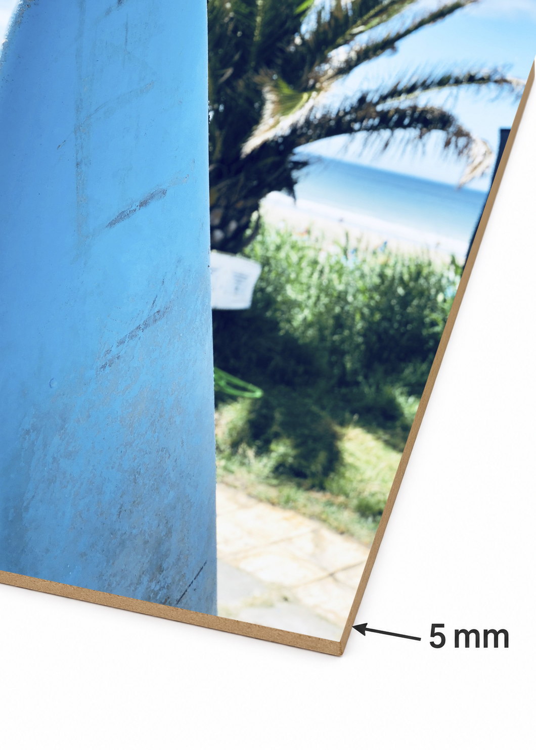 Cuadro Decorativo Mural Sin Marco 5mm - Playa, Tabla Azul Parada