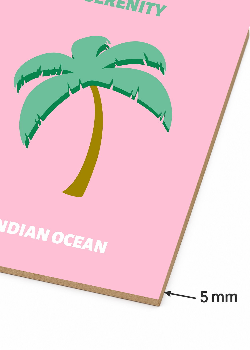 Cuadro Decorativo Mural Sin Marco 5mm - Travel, Maldivas, Palmera Rosa