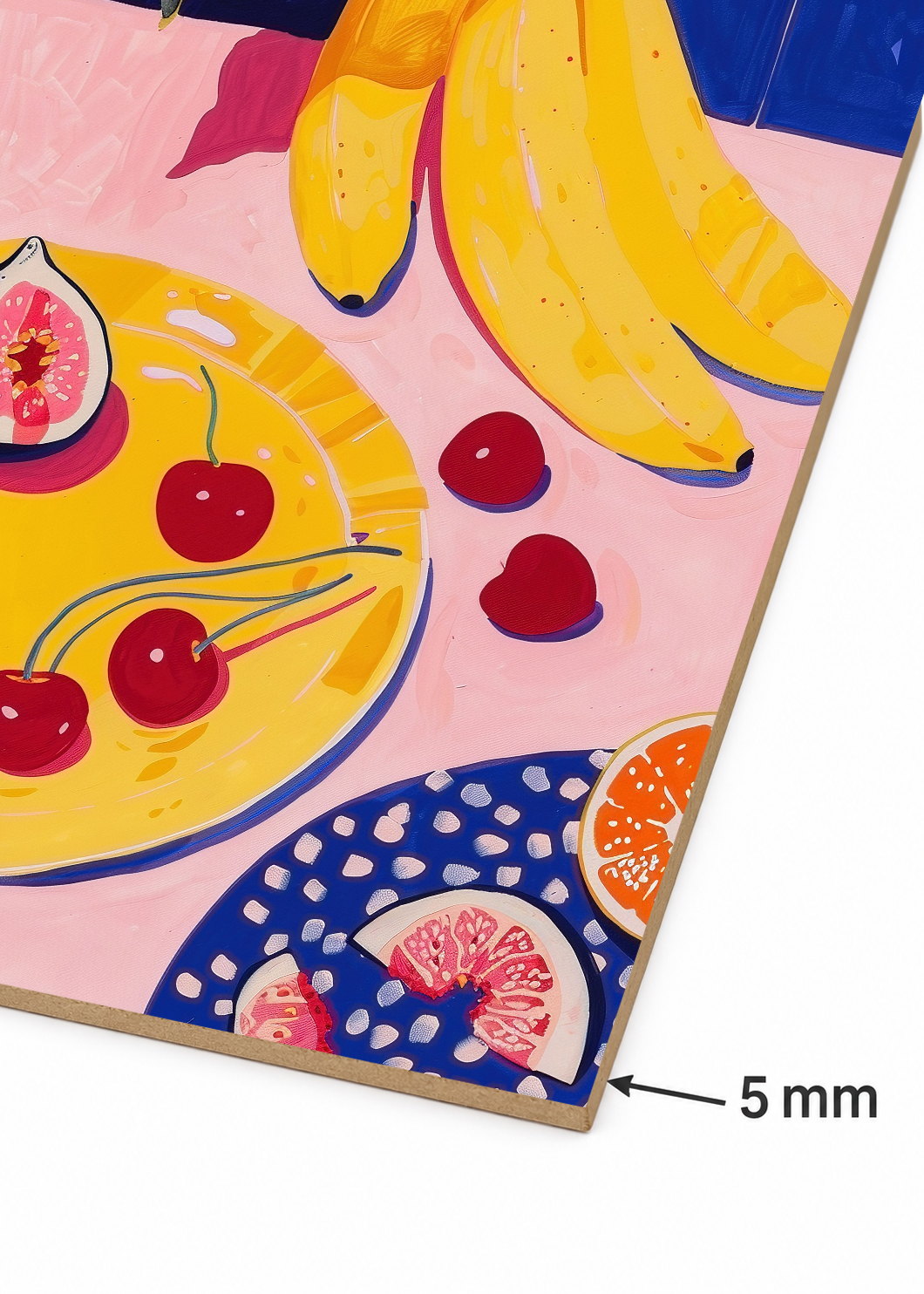 Cuadro Decorativo Mural Sin Marco 5mm - Trendy, Bananas Frutas Azul Amarillo