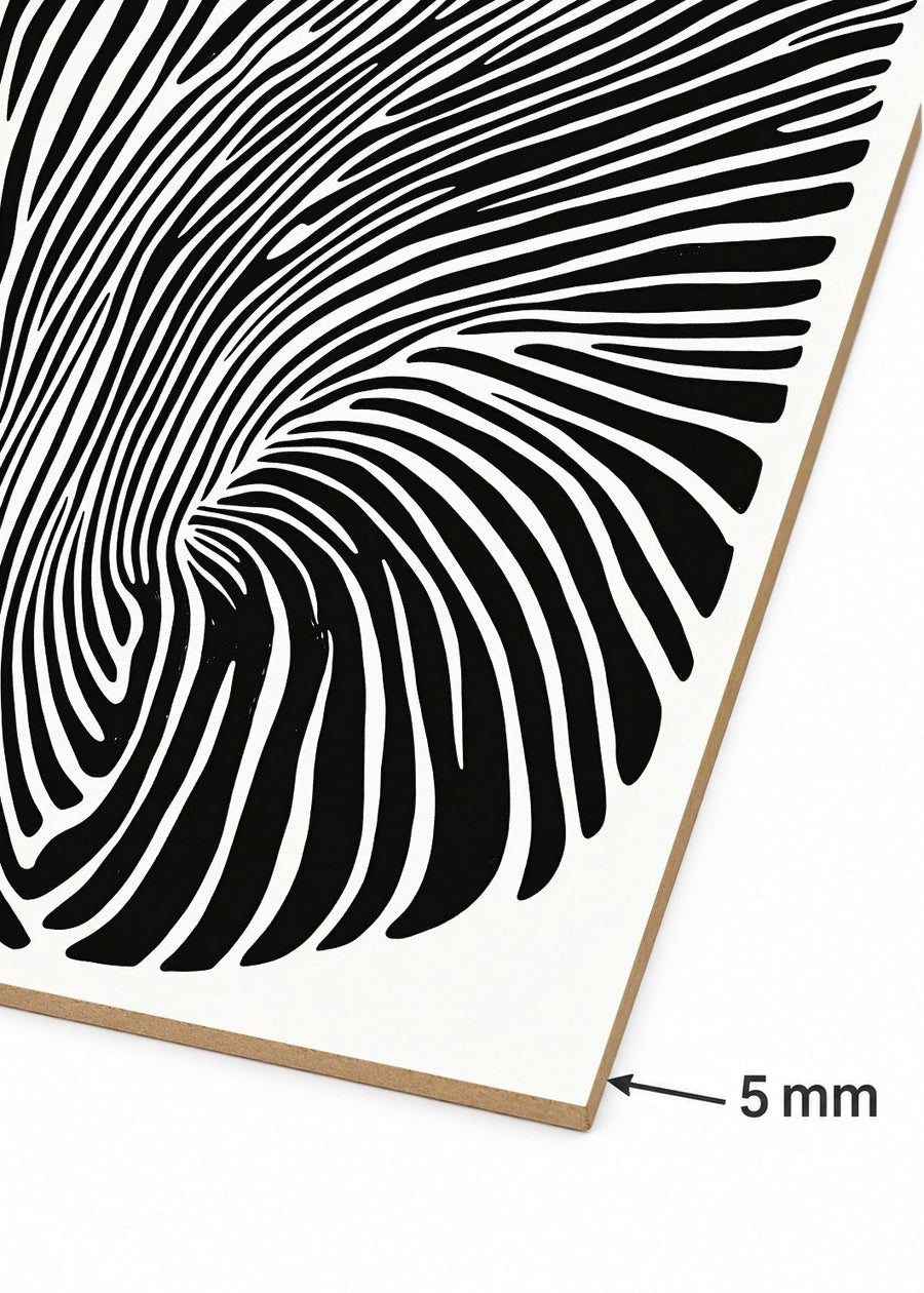 Detalle del canto de MDF de 5 mm