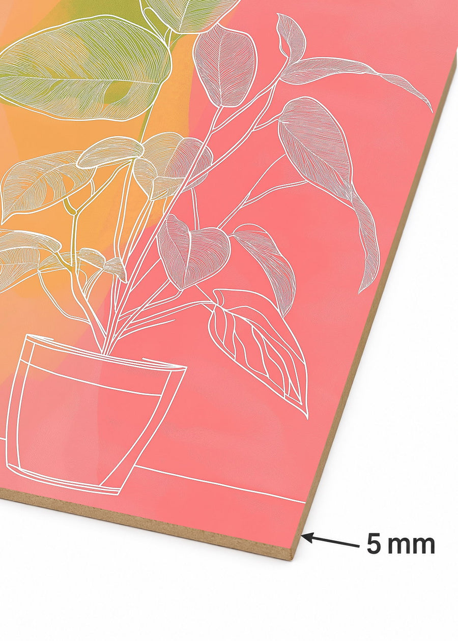 Detalle del canto de MDF de 5 mm