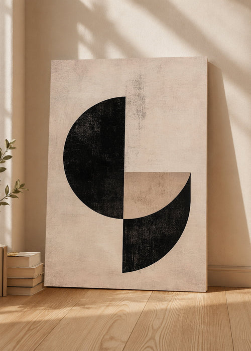 Cuadro Decorativo Mural Sin Marco 5mm - Trendy, Semicirculos Negro Beige