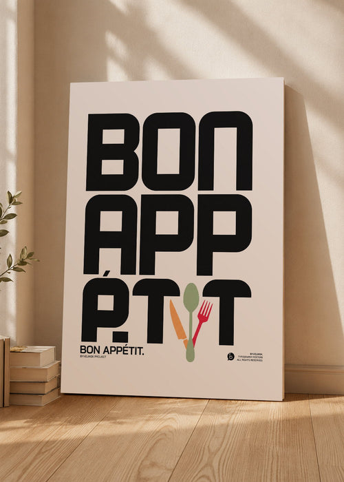 Cuadro Decorativo Mural Sin Marco 5mm - Typography, Bon Appetit