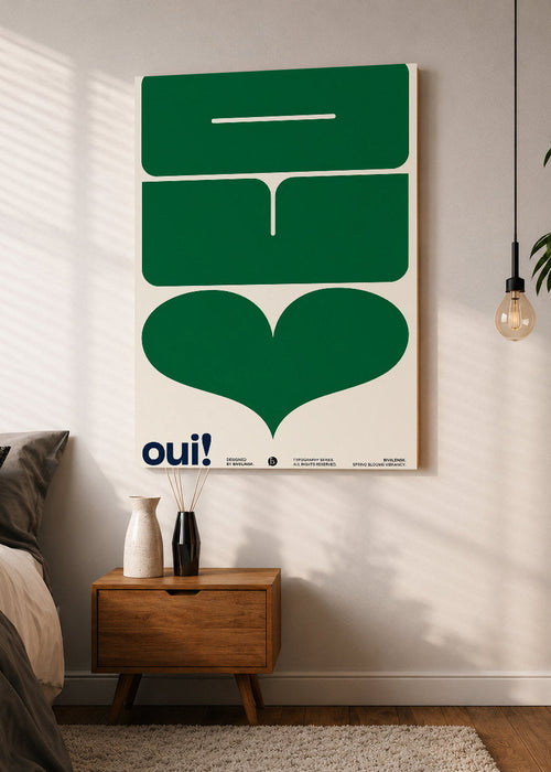 Cuadro Decorativo Mural Sin Marco 5mm - Typography, Oui Verde