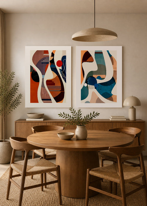 Set x 2 Cuadros Decorativos Mural Sin Marco 5mm - Abstractos