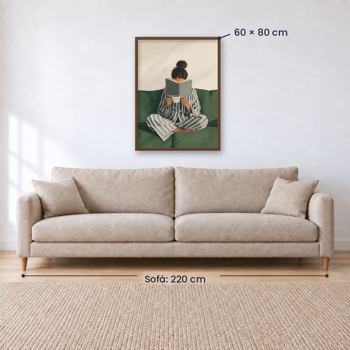 Cuadro Decorativo Abstractos, Ilustraciones Modernas Mujer Lectora