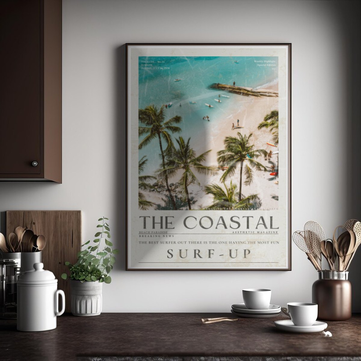 Cuadro Decorativo Surf, Playa, Tabla, Olas y Arena II