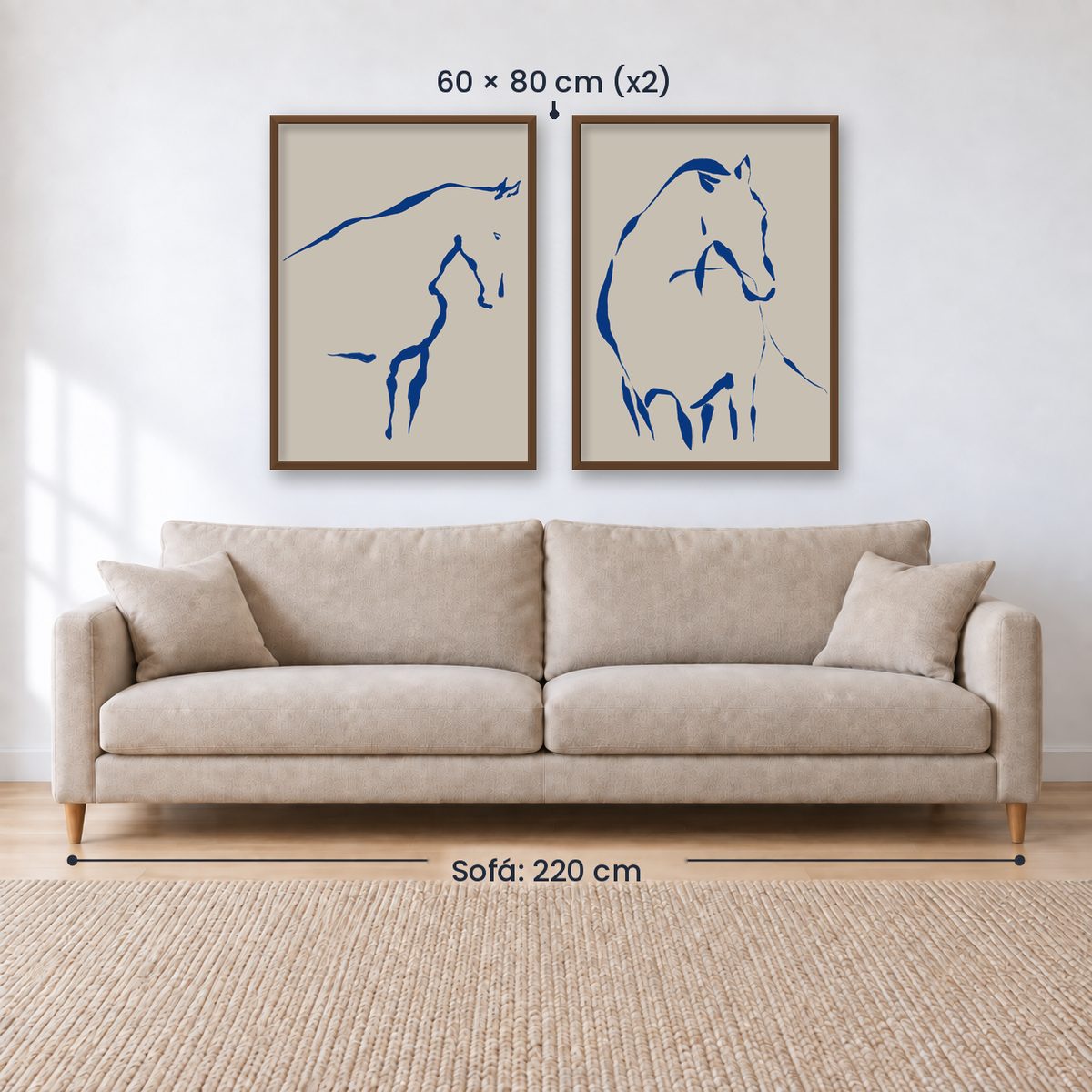 Set x2 Cuadros Decorativos Caballos, Amantes de los Caballos