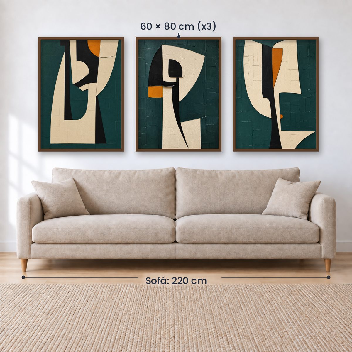 Set x3 Cuadros Abstract XVI