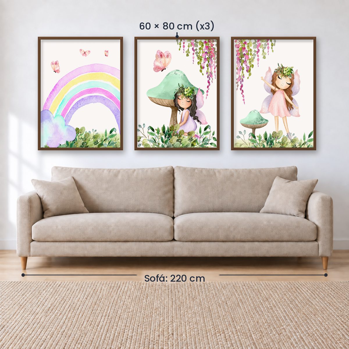 Set x3 Cuadros Infantiles, Wonderland VIII