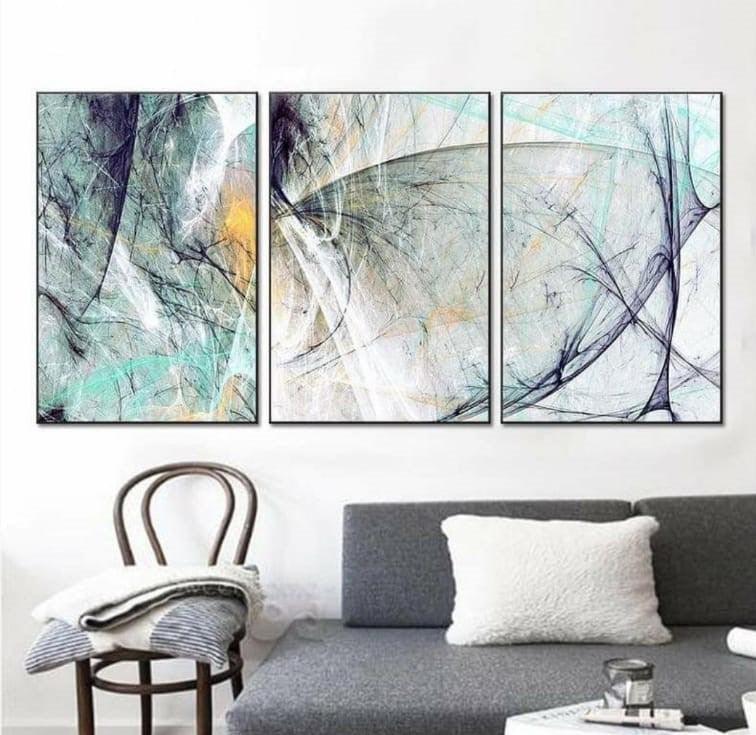 Set x3 Cuadros Decorativos Abstracto, Pinturas