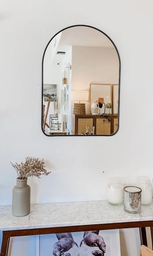 Espejo arco pequeño marco de goma