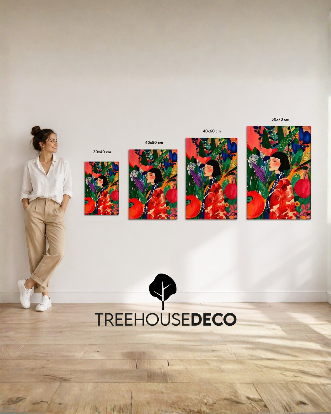 Set x 2 Cuadros Decorativos Mural Sin Marco 9mm - Flores