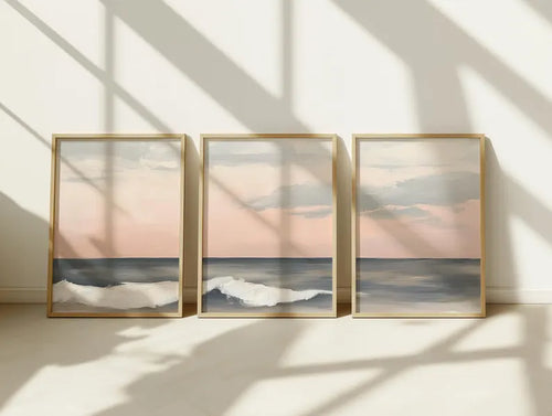 Set x3 Cuadros Decorativos Surf, Playa, Tabla, Olas y Arena XVII