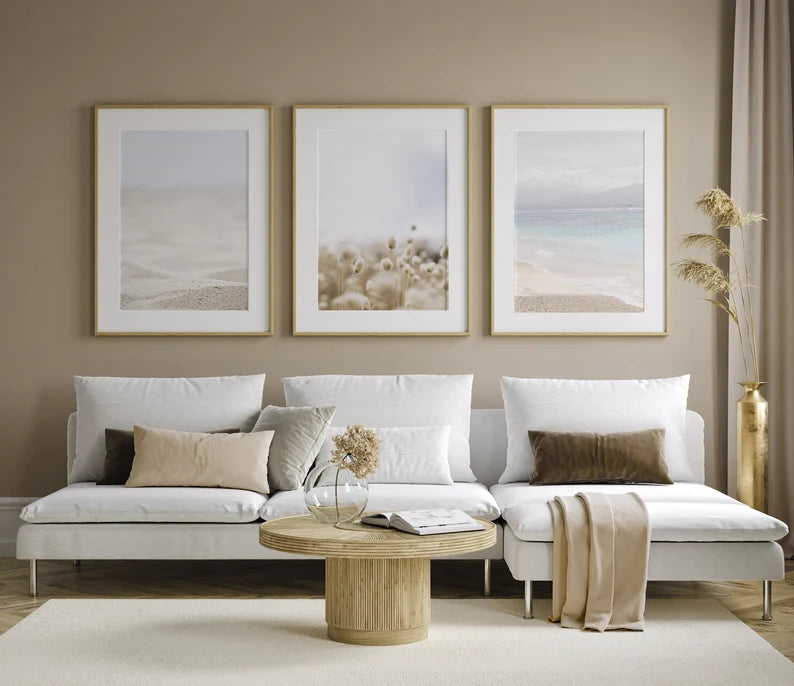 Set x3 Cuadros Decorativos Mar, Azul, Celeste