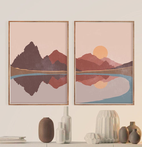 Set x2 Cuadros Decorativos Botánico , Paisaje