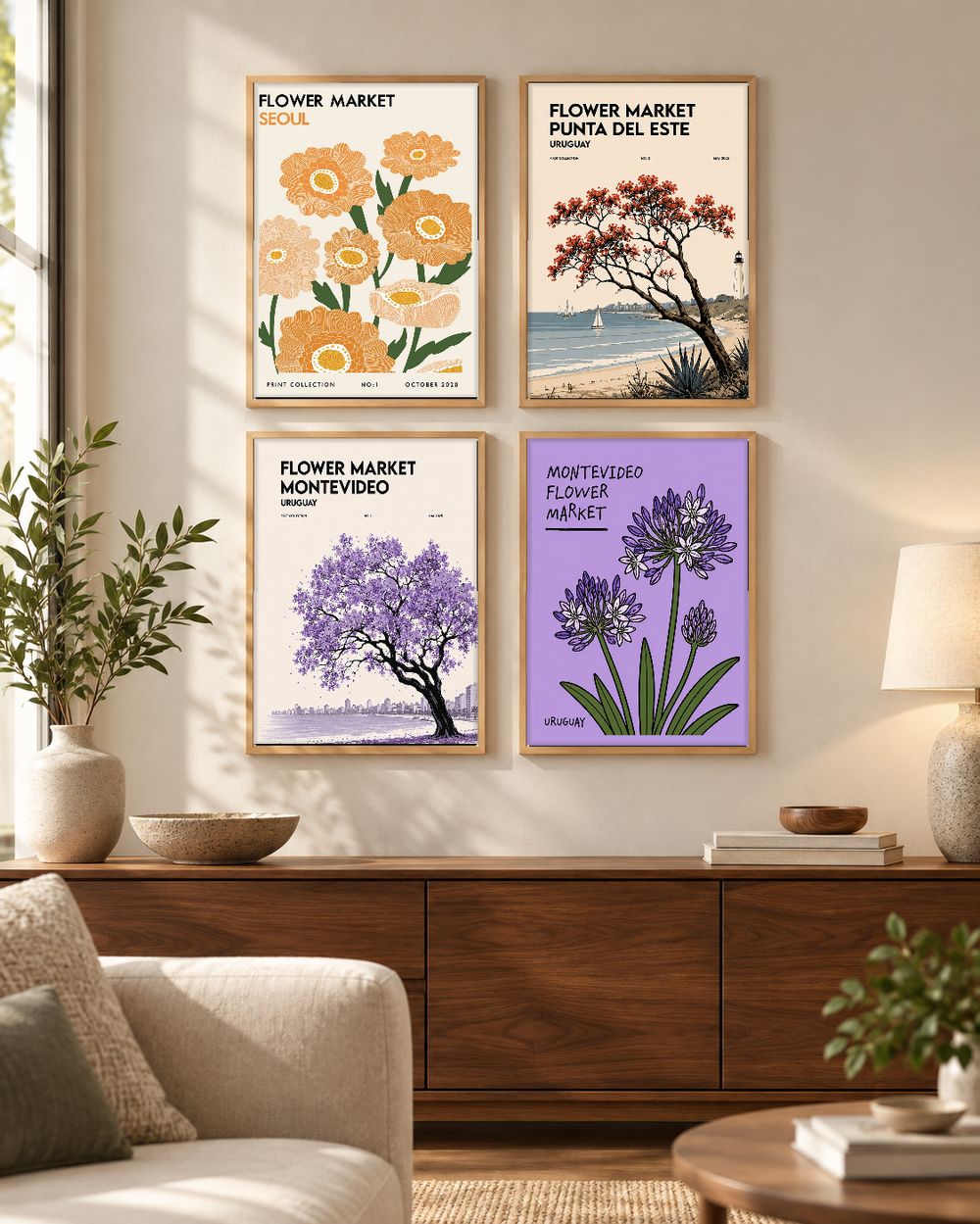 Set de cuadros decorativos que combinan