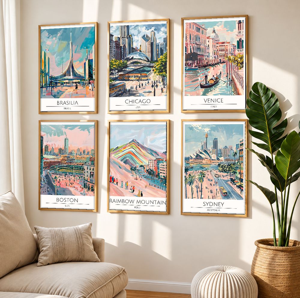 Set de cuadros decorativos que combinan