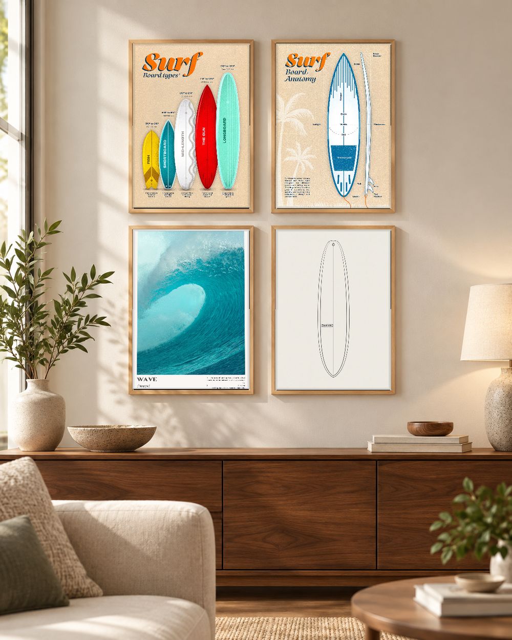 Set de cuadros decorativos que combinan