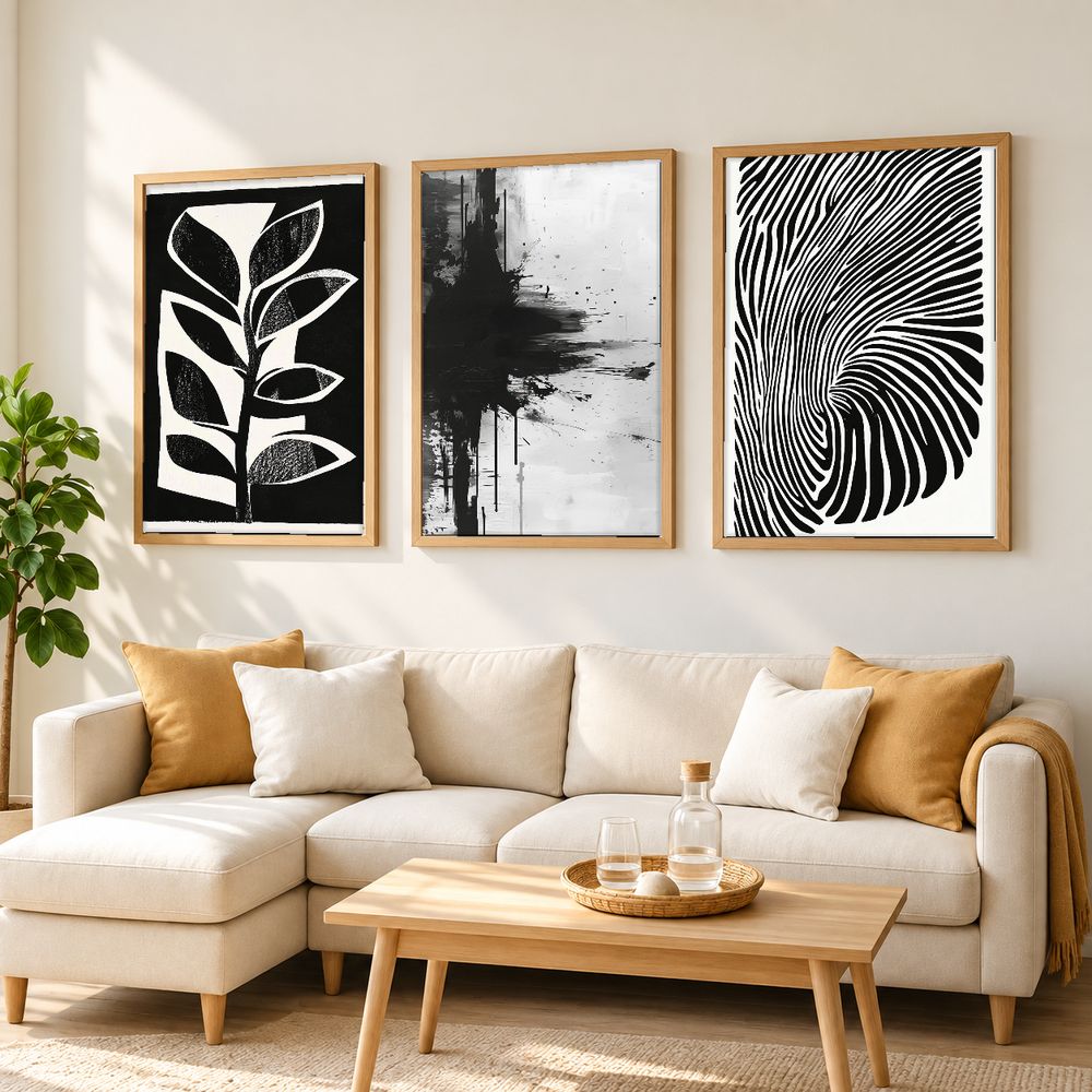 Set de 3 cuadros decorativos que combinan