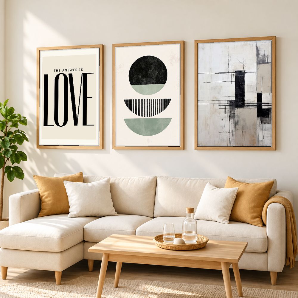 Set de 3 cuadros decorativos que combinan