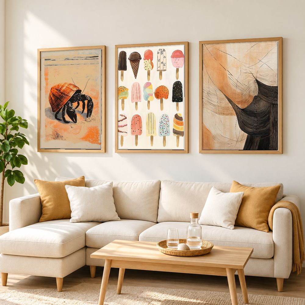 Set de 3 cuadros decorativos que combinan