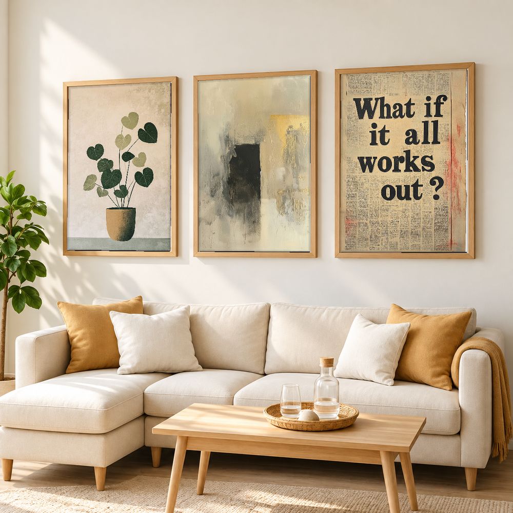 Set de 3 cuadros decorativos que combinan