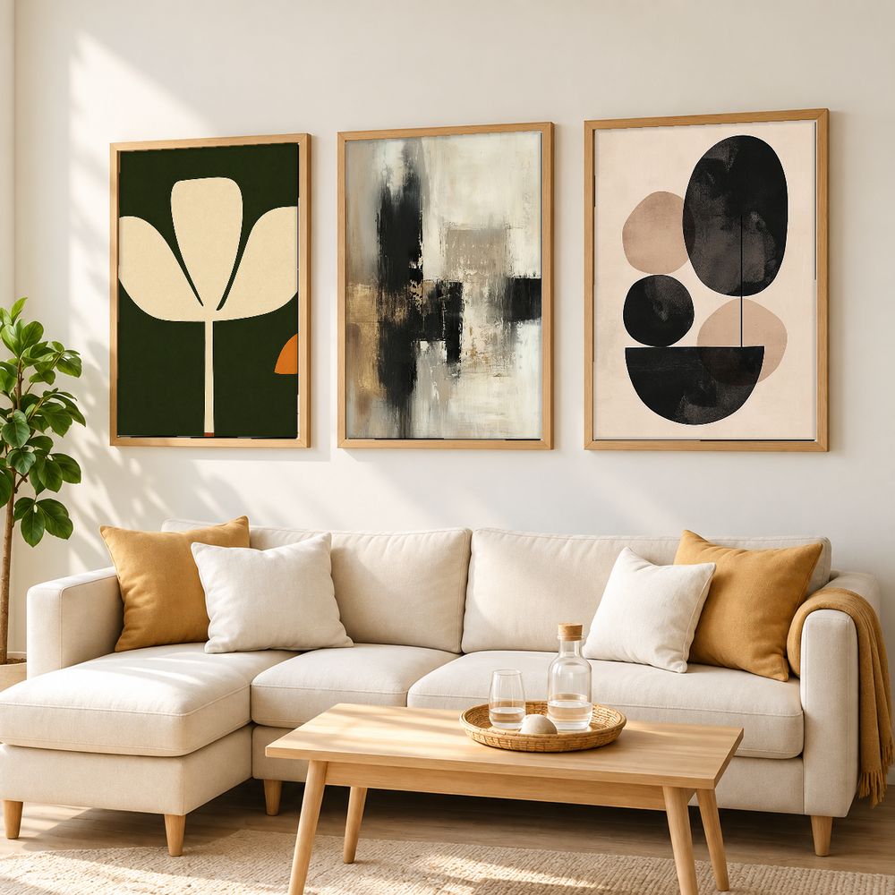 Set de 3 cuadros decorativos que combinan