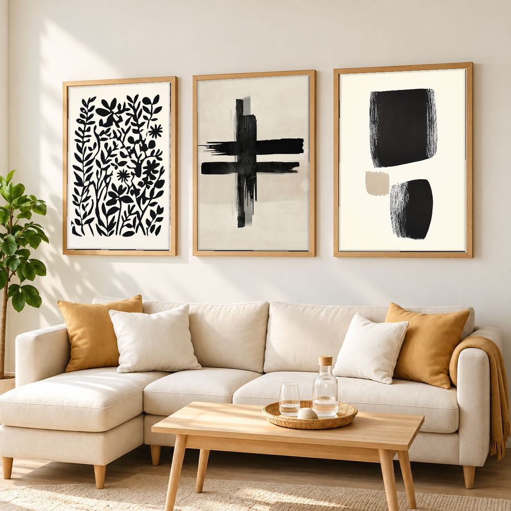 Set de 3 cuadros decorativos que combinan