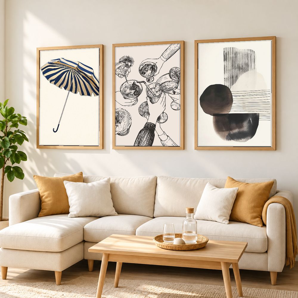 Set de 3 cuadros decorativos que combinan