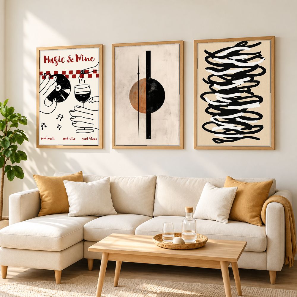 Set de 3 cuadros decorativos que combinan