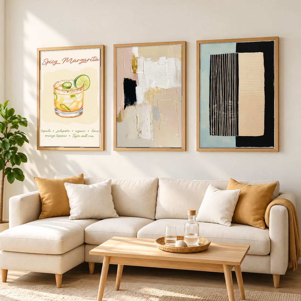 Set de 3 cuadros decorativos que combinan