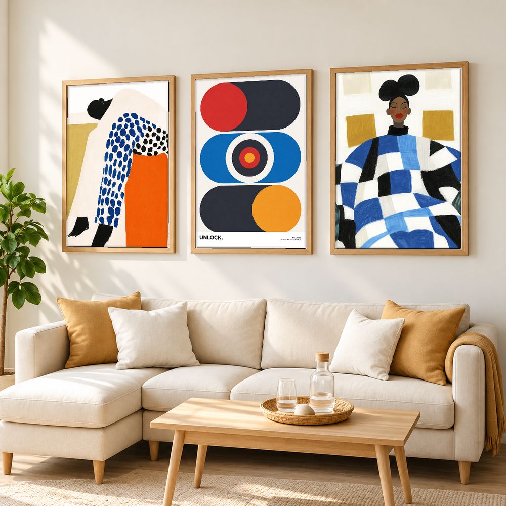 Set de 3 cuadros decorativos que combinan