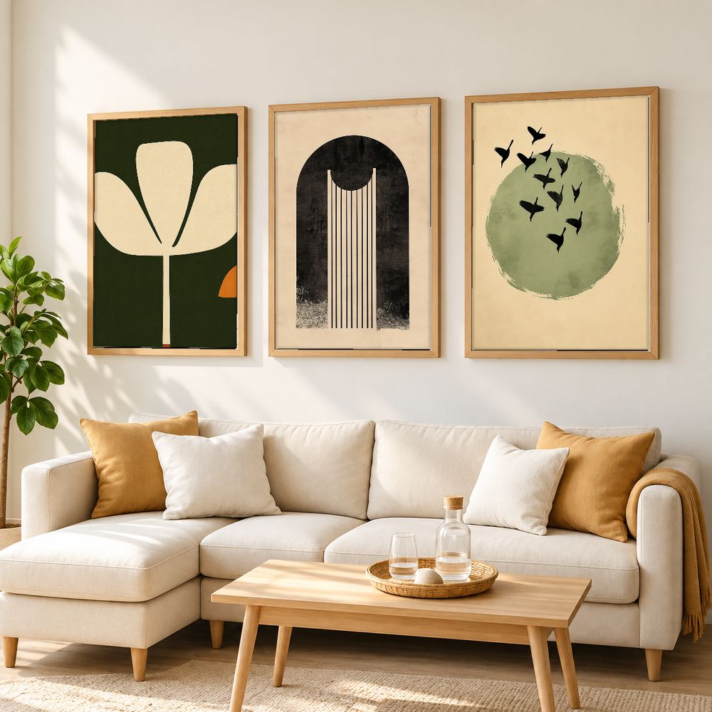 Set de 3 cuadros decorativos que combinan