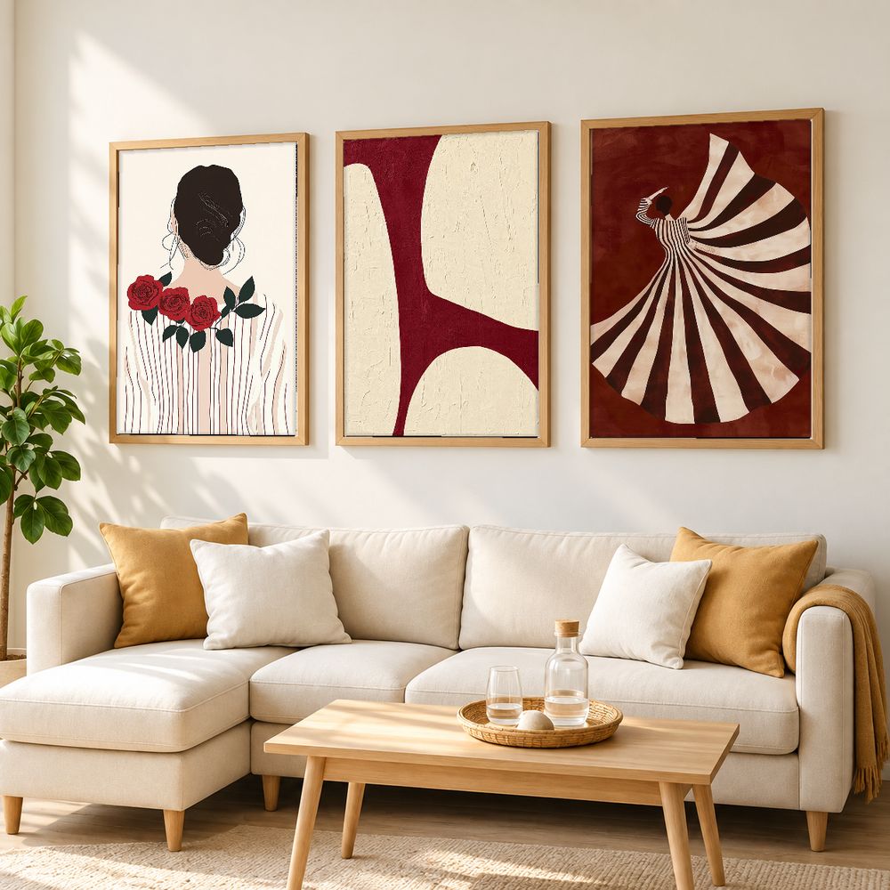Set de 3 cuadros decorativos que combinan