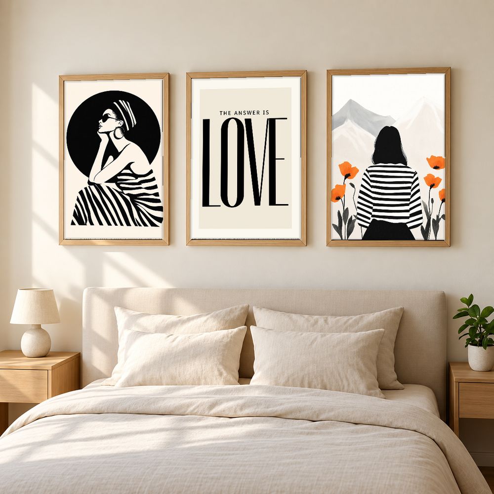 Set de 3 cuadros decorativos que combinan