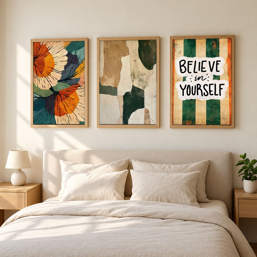Set de 3 cuadros decorativos que combinan