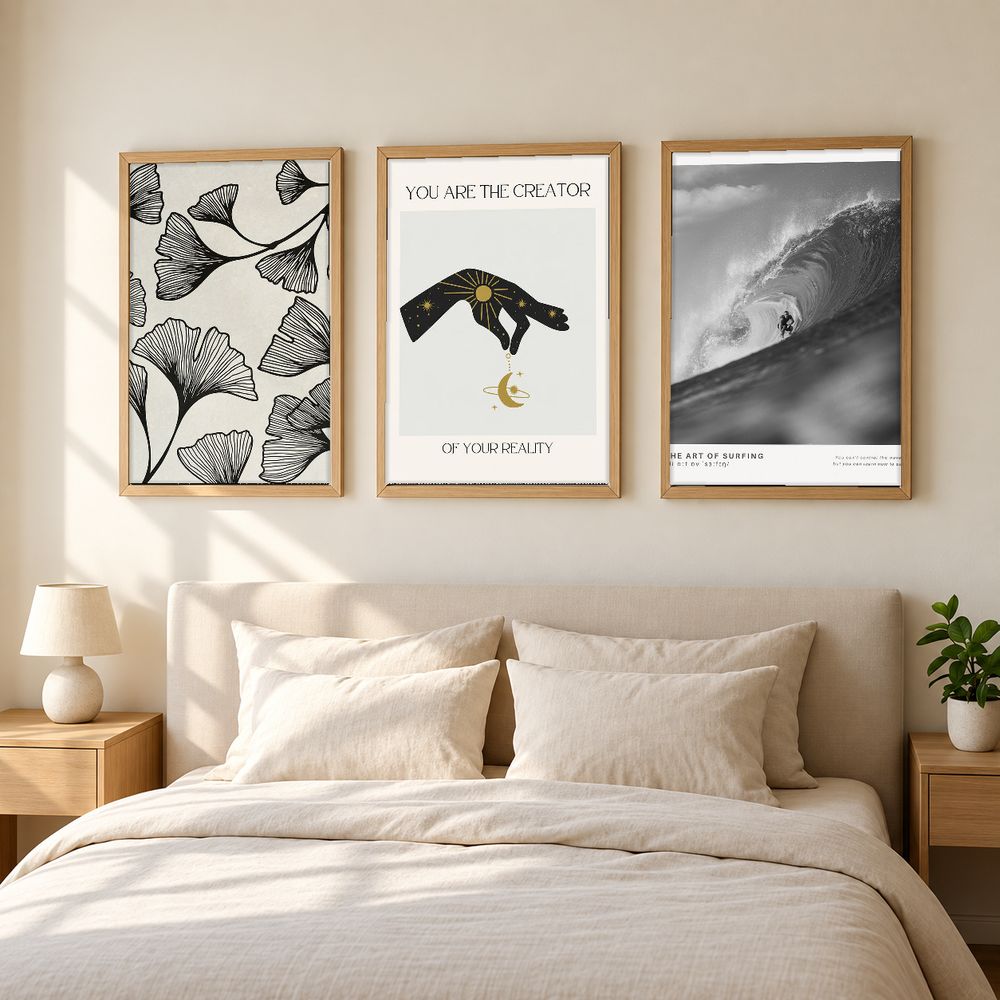 Set de 3 cuadros decorativos que combinan