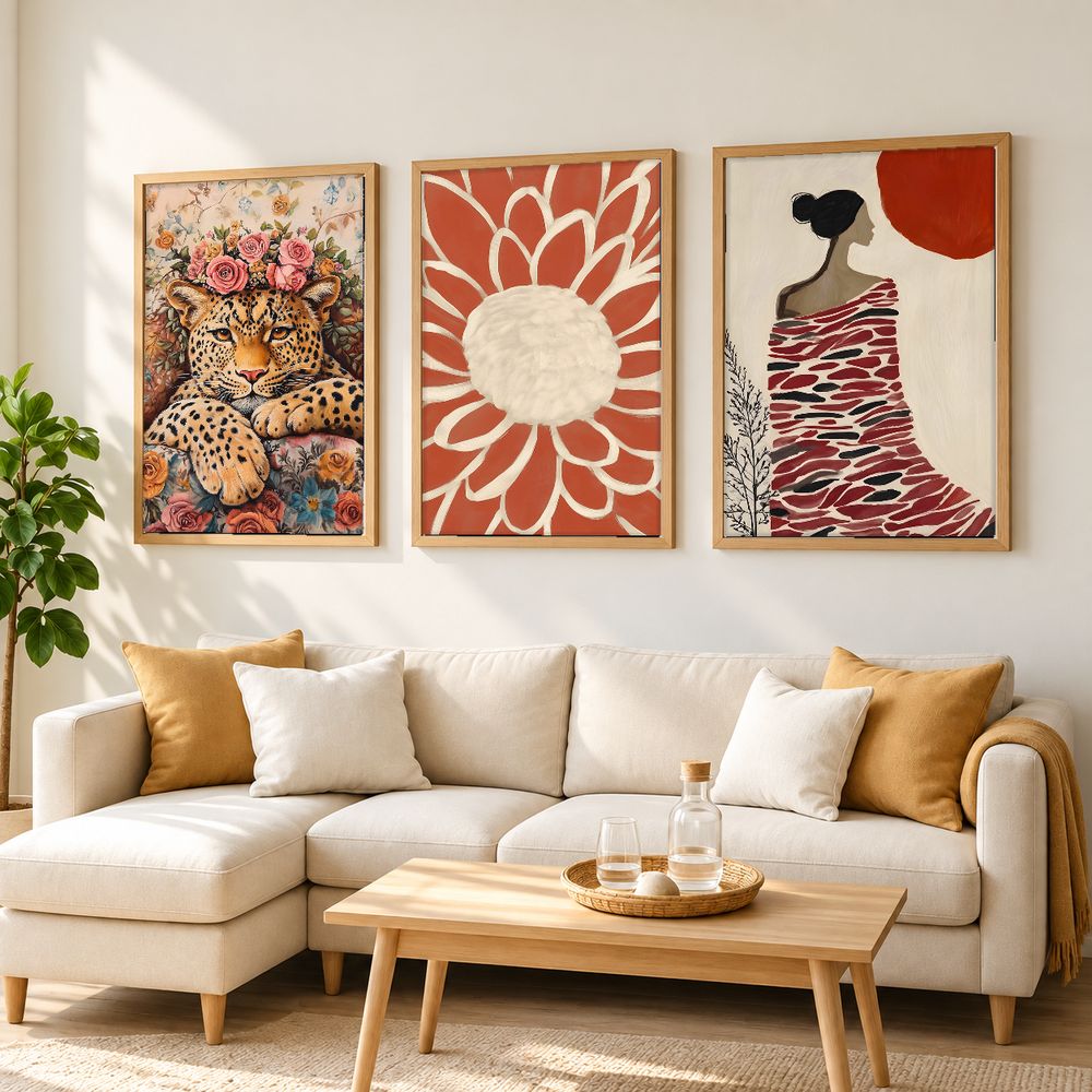 Set de 3 cuadros decorativos que combinan