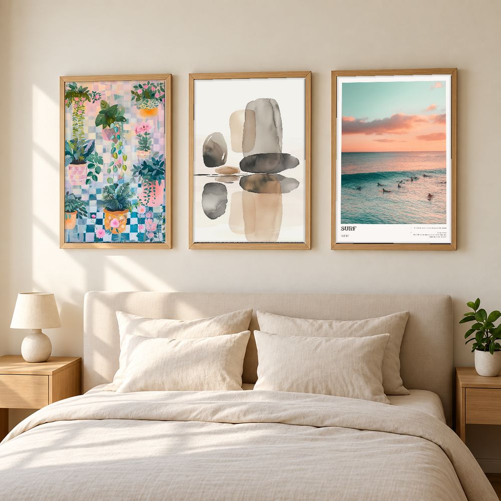Set de 3 cuadros decorativos que combinan