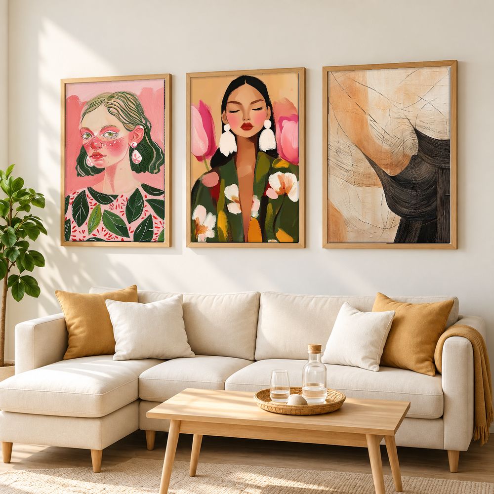 Set de 3 cuadros decorativos que combinan