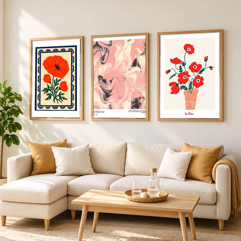 Set de 3 cuadros decorativos que combinan