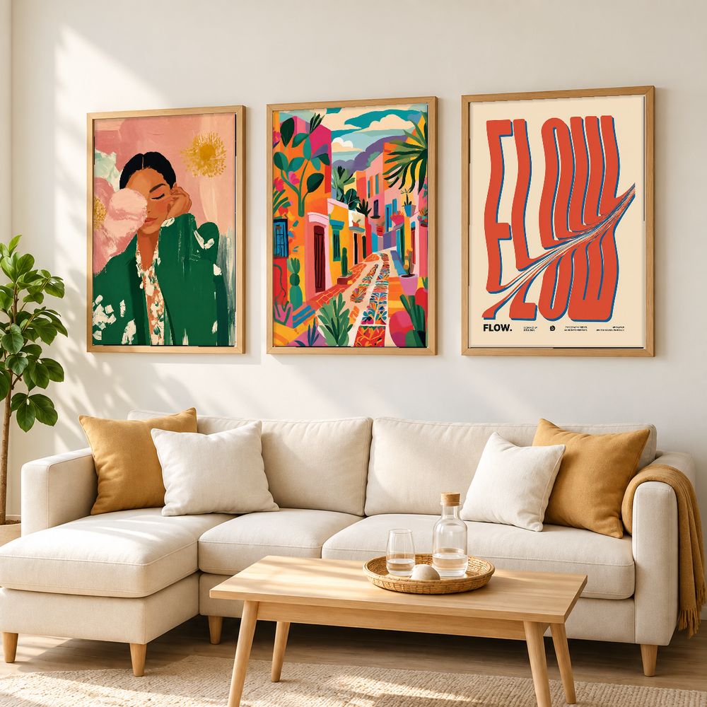 Set de 3 cuadros decorativos que combinan