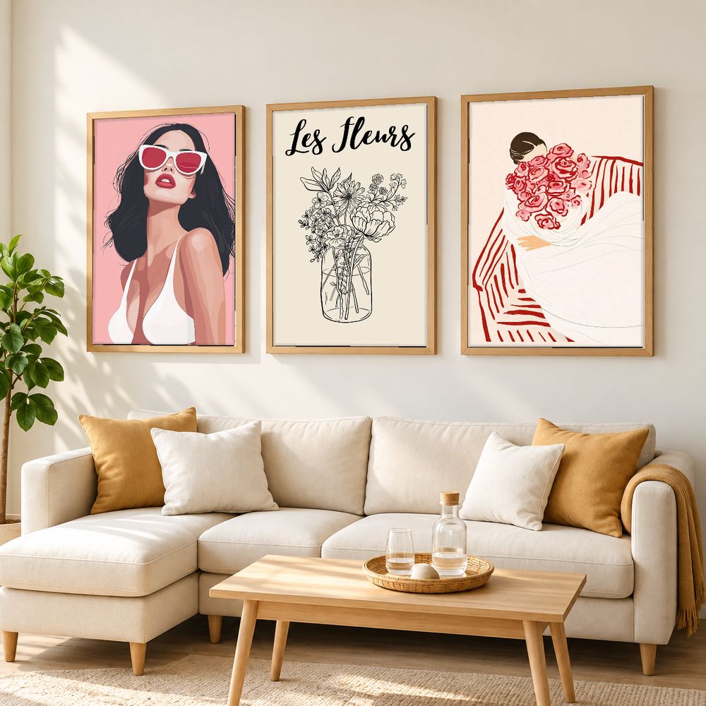 Set de 3 cuadros decorativos que combinan